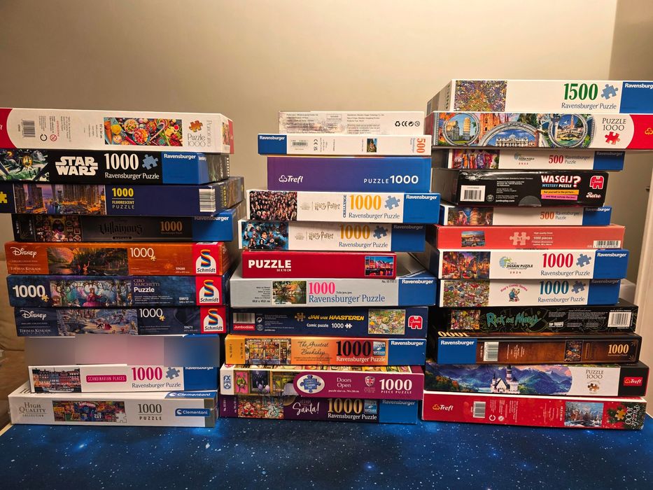 Puzzle. Duży zestaw 32sztuki