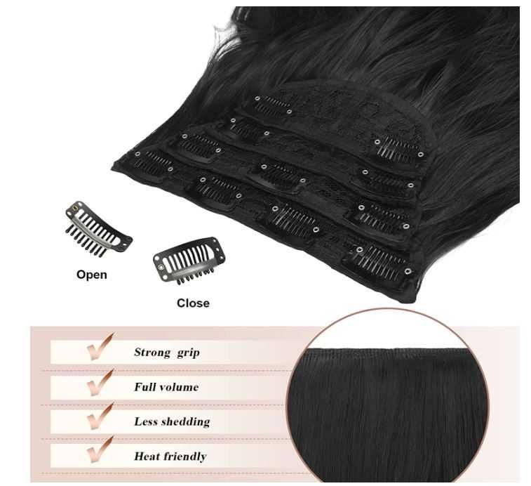 Włosy doczepiane FESHFEN 50cm kolor: 2# (ciemny brąz)