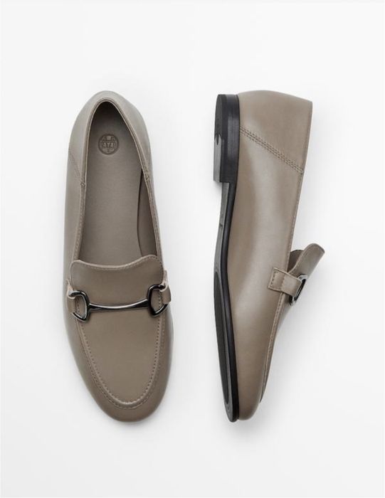 Лоферы Massimo Dutti лофери взуття шкіра кожа замш