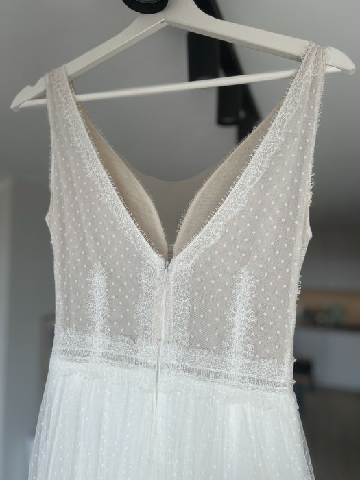 Suknia slubna BOHO, kropki, Maybee, Sylwia Kopczyńska, 34/36