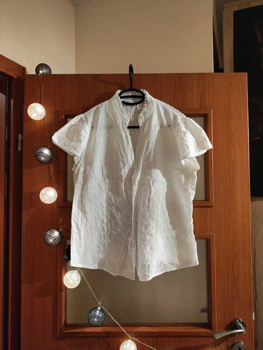 Biała elegancka bluzka z rękawkiem rozmiar XXL