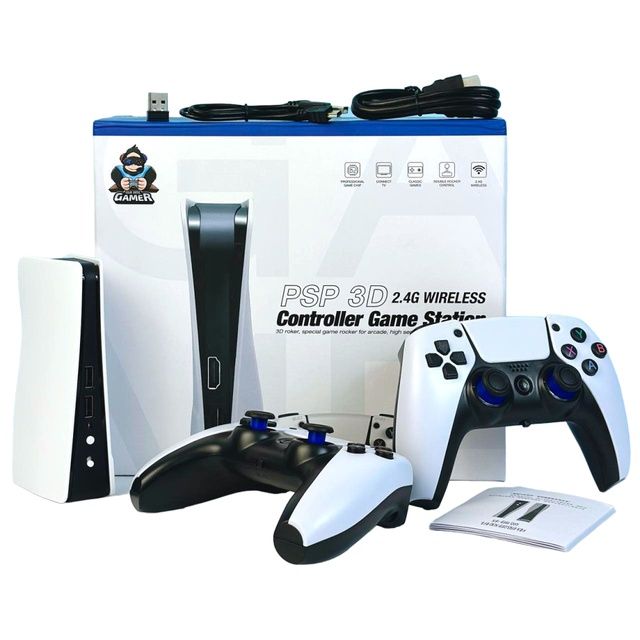 Портативна ігрова консоль приставка з двома джойстиками Wireless  GAME PS Style 64GB 4K 40000 ігр два беспровідних джойстіка