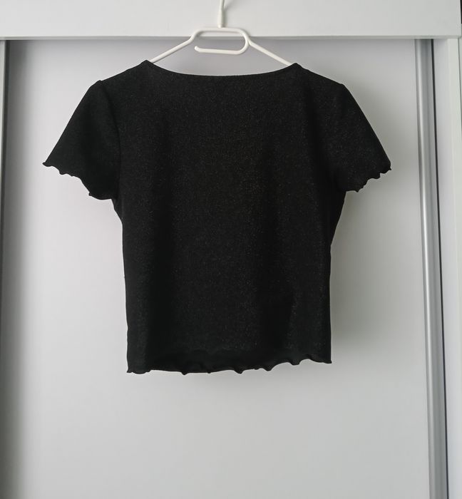 Czarny błyszczący top damski H&M rozm.M