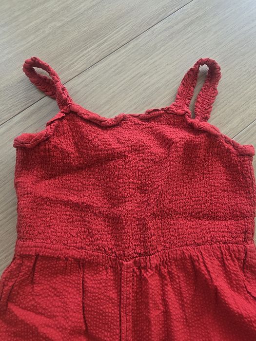 Czerwony kombinezon r. 134 h&m bawełna