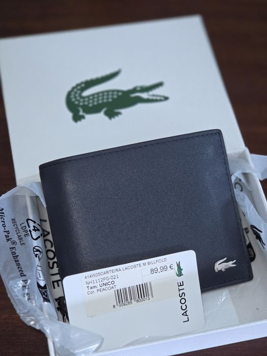 Carteira Lacoste Masculina Billfold Original - Nova