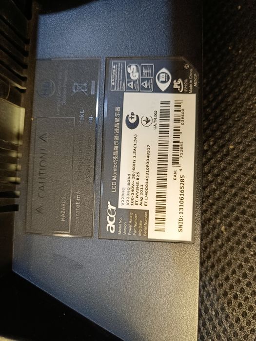 Монітор Acer 22  робочий Acer V223HQ без ніжки читайте опис
