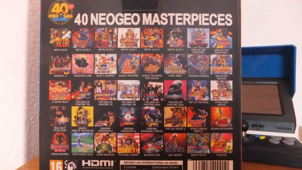 SNK NEO GEO Mini • Consola Arcade Retro (+ 2 comandos + cabo HDMI)