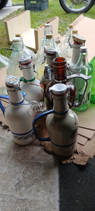 Butelka szklana 5l gąsior, dama,oraz ozdobne 2l