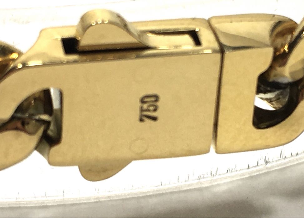 Złota męska bransoleta Pancerka wybita próba•pozłacana 0,750 18K