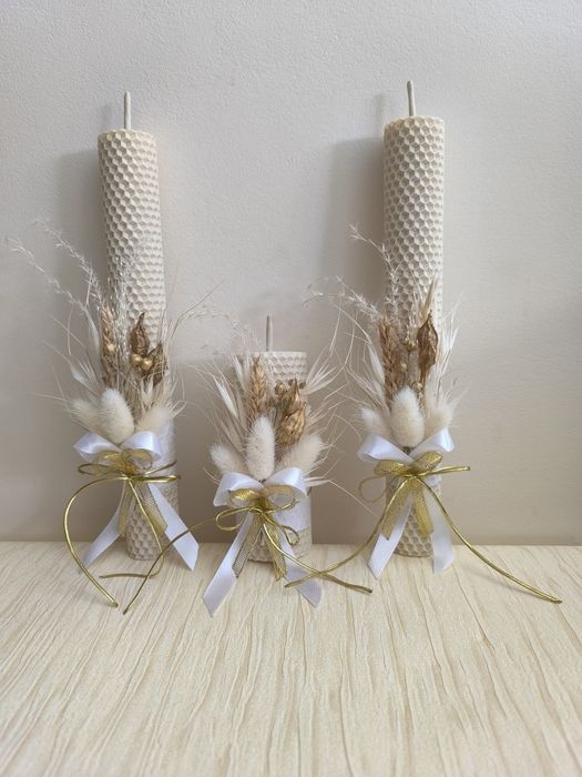 Набір свічок із натуральної вощини Сімейне вогнище