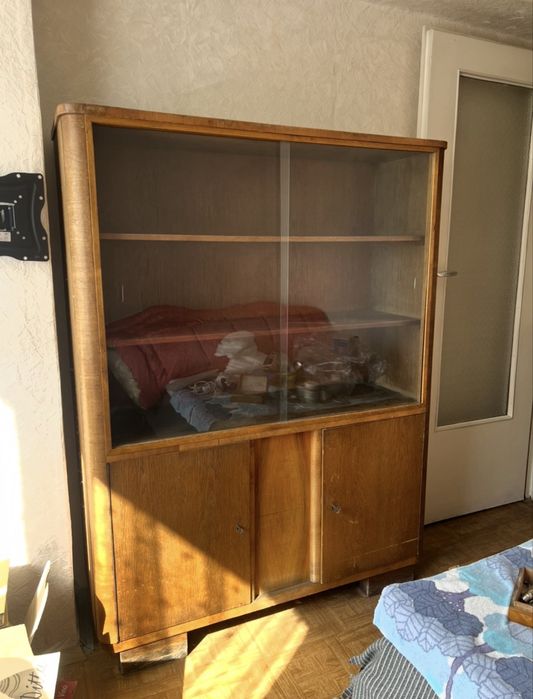 Stara biblioteczka / witryna Art Déco  – międzywojenna – do renowacji