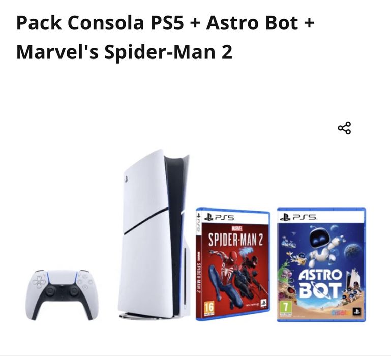 Ps5 1TB + Comando + Jogos (garantia)