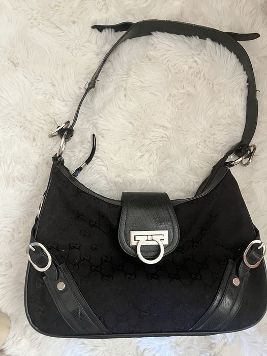 Czarna Retro torebka monogram GG