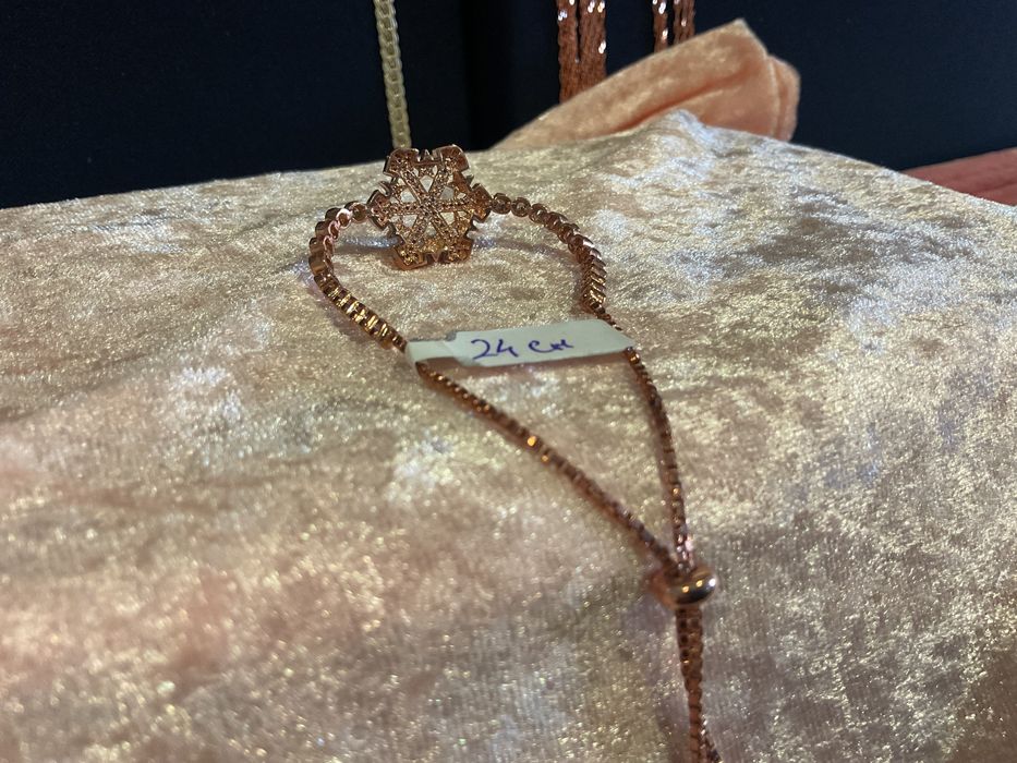 Pulseira em prata com banho de ouro 24 cm / Mais anúncios abaixo