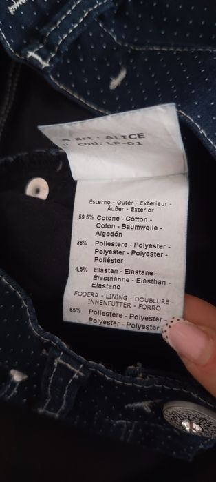 Spodnie wysoki stan kropki groszki 34 XS