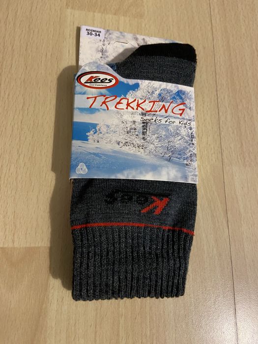 Nowe skarpety trekkingowe dla dzieci  z welny Merino + CoolMax .