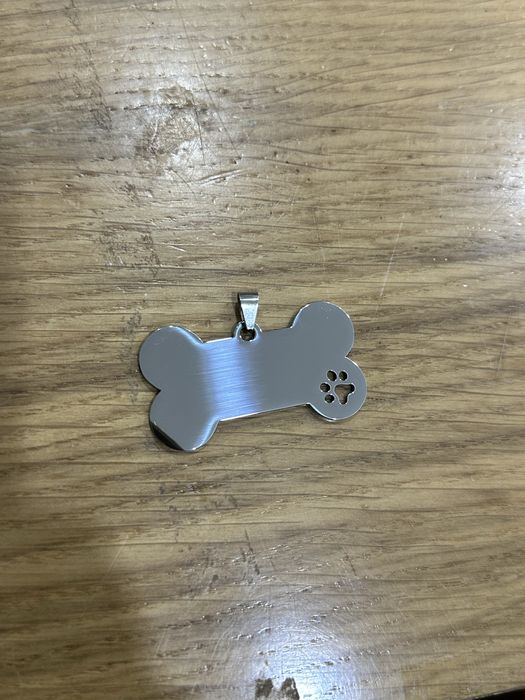 Medalha Personalizável em Aço para Coleira de Cão – Forma de Osso