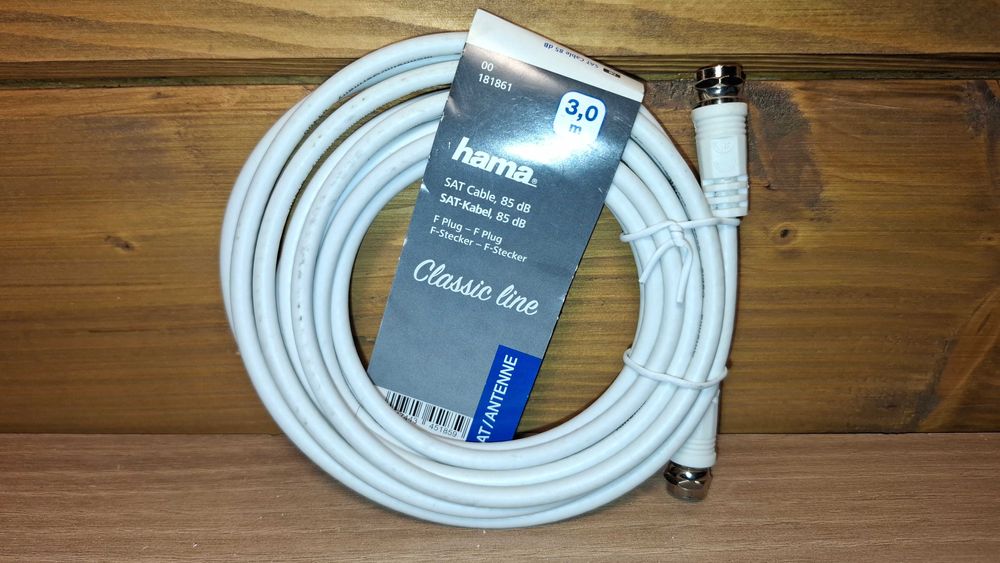 N035 Kabel Antenowy - HAMA - Kabel Koncentryczny - DVB-T2 - 3 metry