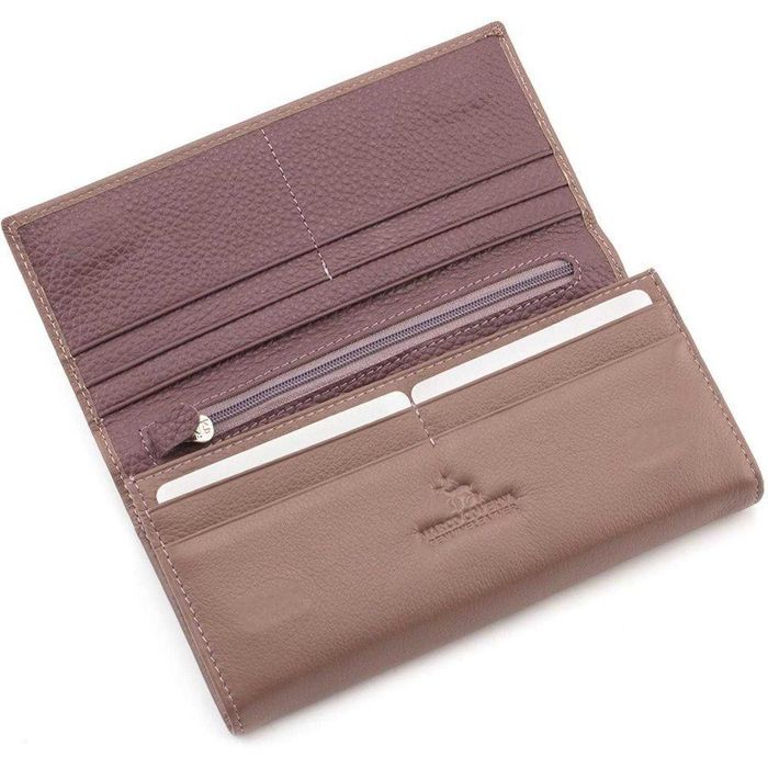 Пудровый кожаный кошелёк на магните Marco Coverna mc1413-6