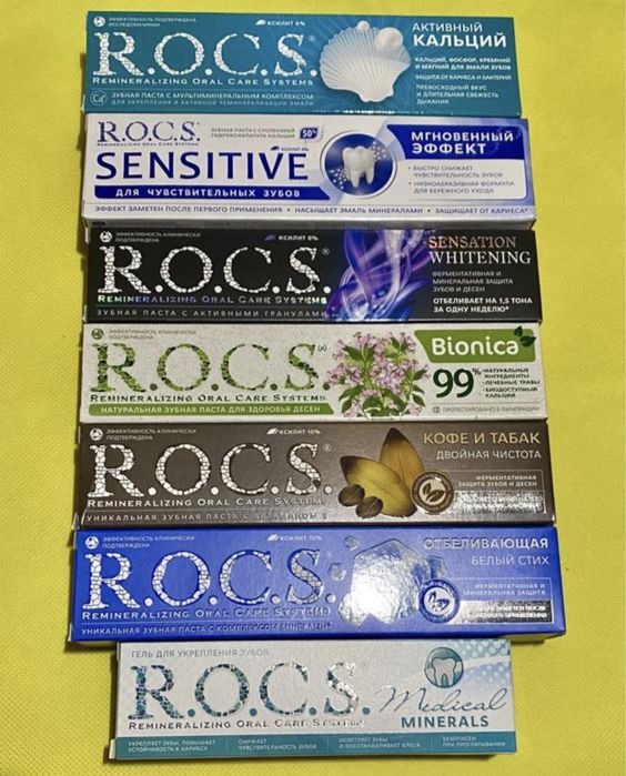 Зубна паста ROCS без фтоту