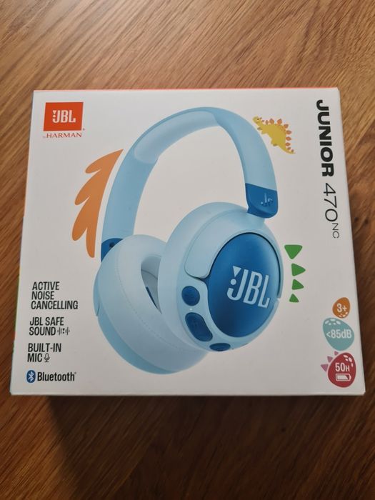 Nowe Słuchawki nauszne JBL Junior 470NC ANC Niebieski
