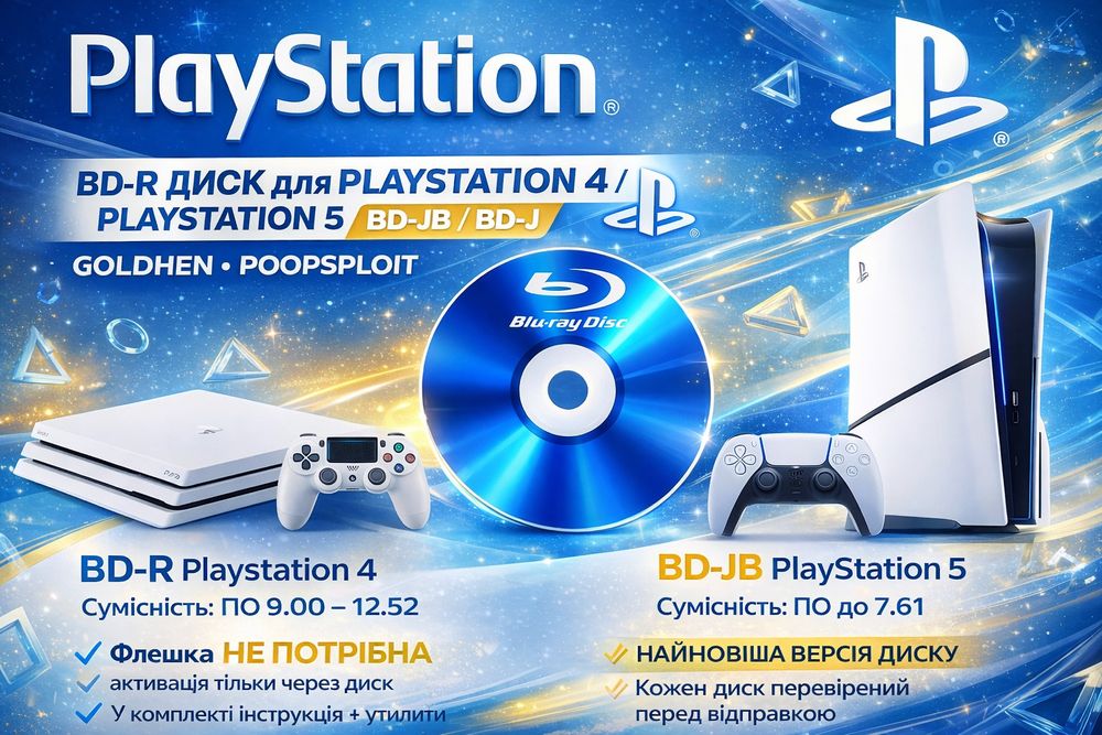 Диск PS4 , PS5 BD-R диск для PlayStation 4 и PlayStation 5 (BD-JB / BD