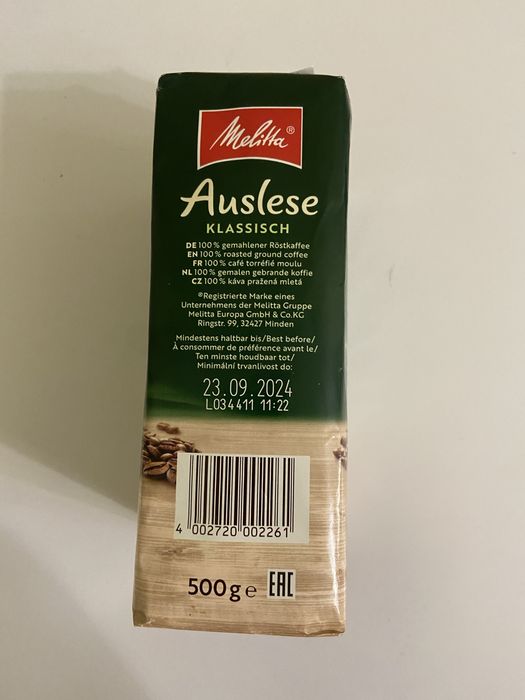 Melitta Auslese Klassisch, Café moulu