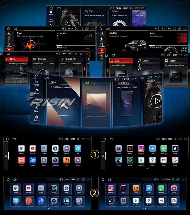 CarPlay Android Auto Radio GPS Nawigacja WiFi 4G MP3 MP4 Bluetooth Android BMW 3 Series E90 E91 E92 E93