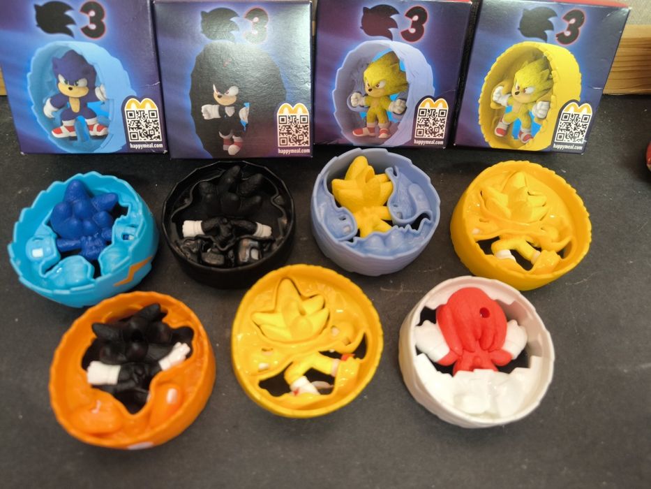 Lote de Figuras Sonic 3 / Shadow / Knuckles (7 Unidades) – McDonald's