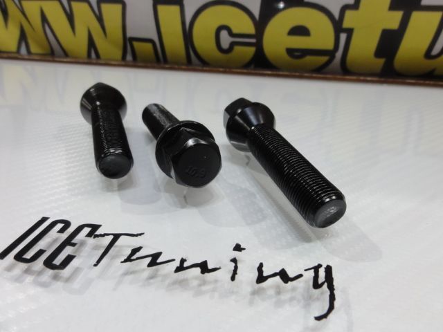 Pernos pretos cónicos para espaçadores de 5mm, 12mm, 15mm, 20mm, 30mm   20mm 14 x 1,25