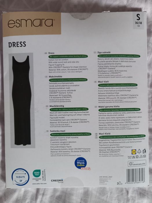 Sukienka czarna z bawełny