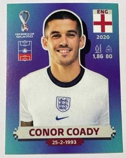 2022 FIFA World Cup Qatar Sticker England ENG6 Conor Coady Panini