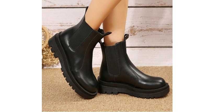 Czarne botki GLANY wsuwane rozm. 39,5 (B027)