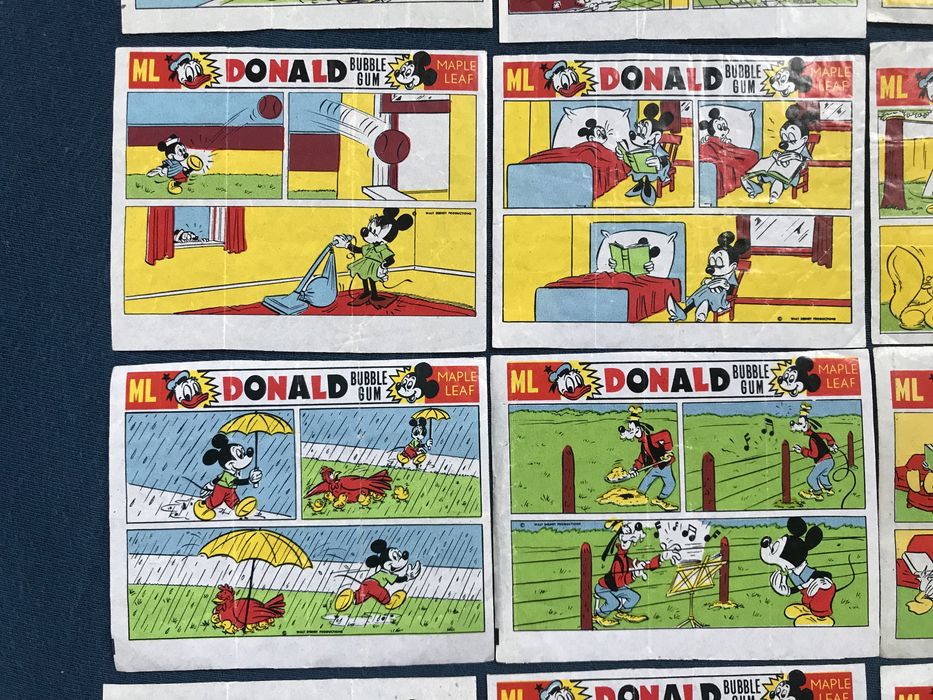 Kompletna kolekcja obrazków z gum Donald (biały język) 45 szt