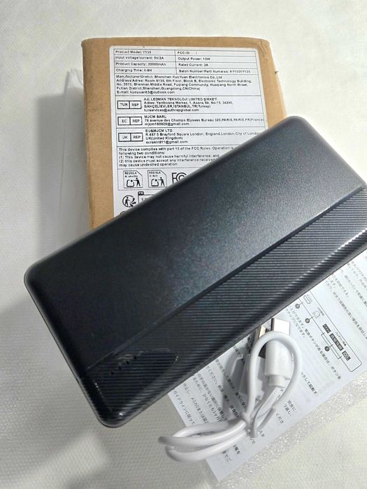 Powerbank 20.000 mAh – 10W – 2 USB + USB-C – Novo