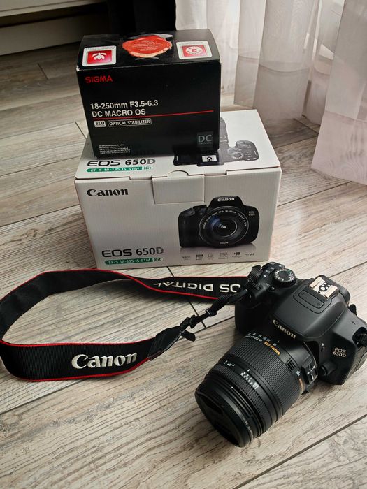 Canon EOS 650D + Sigma 18–250 mm f/3.5–6.3 DC Macro OS HSM – zestaw fotograficzny