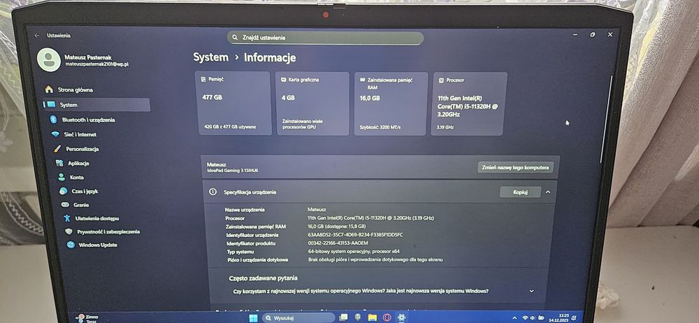 Laptop Lenovo sprzedam lub zamienię