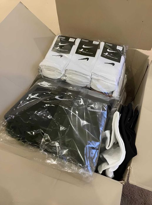 12 пар - 250грн! Носки Nikе высокие спортивные. Шкарпетки білі чорні
