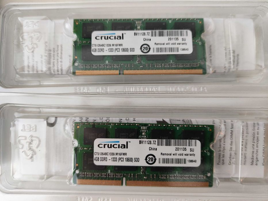 Kit 8GB Crucial SODIMM DDR3 Dual Channel