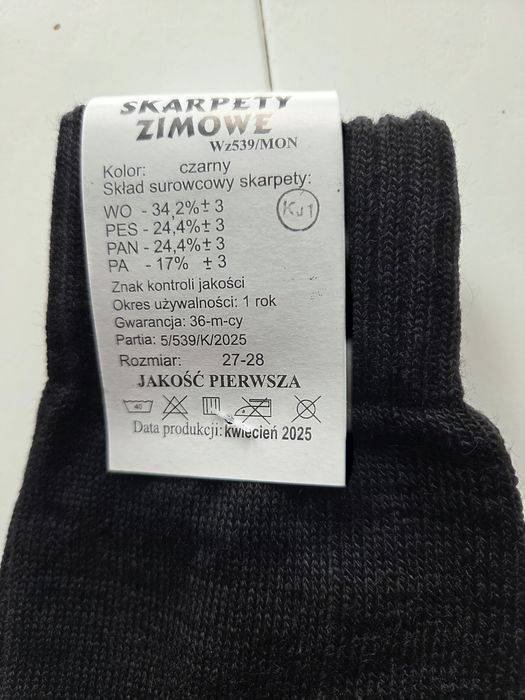 Skarpety wojskowe zimowe  r.27 -28