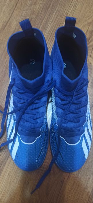 Сороконіжки футбольні з носком 40p білий-синій футбольные бутсы