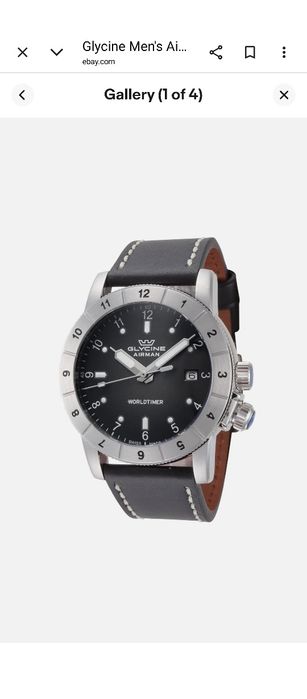 Часы наручные швейцарские.Glycine Men's Airman Worldtimer Quartz 42mm Watch GL1023