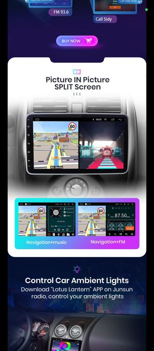 Rádio Android CarPlay Universal Ecrã Rotativo 10" 4/64GB WiFi GPS BT