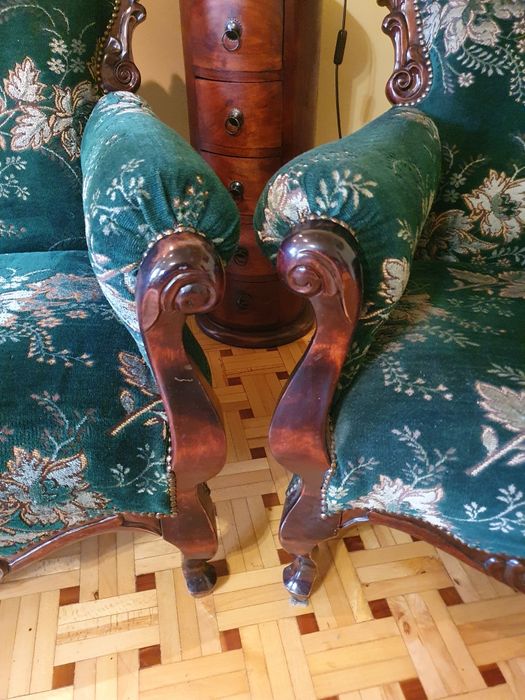 Zestaw Ludwikowski Sofa 2 Fotele Stylowy komplet wypoczynkowy