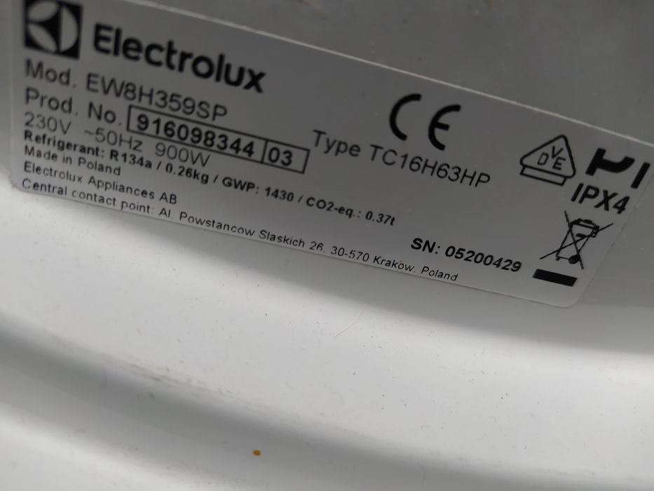 Suszarka electrolux na części