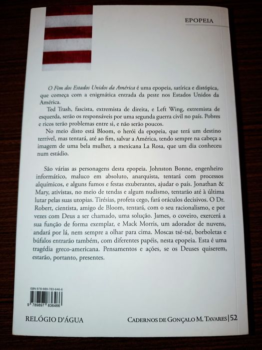 Livro: O Fim dos Estados Unidos da América, Gonçalo M. Tavares
