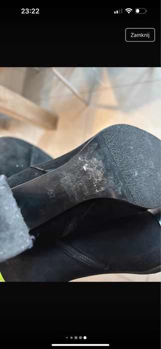 Kozaki skorzane wysokie czarne