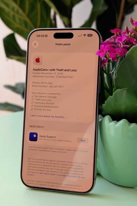 iPhone 16 Pro Max 256GB Titânio Deserto + AppleCare+ (2026) + Garantia Worten (2029) + 12 Capas