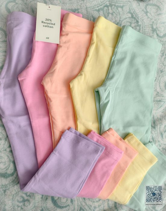Legginsy wiosenne pastelowe kolory h&m 134