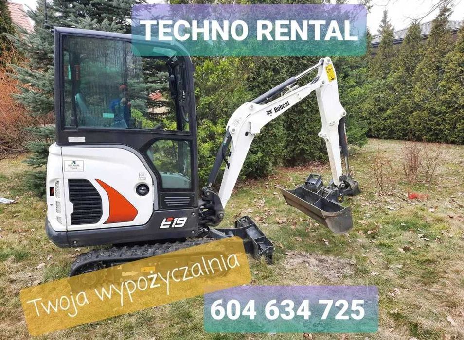 minikoparka wynajem wypożyczalnia bez operatora 2dni/600 tydzień/1500 dowozimy koparka